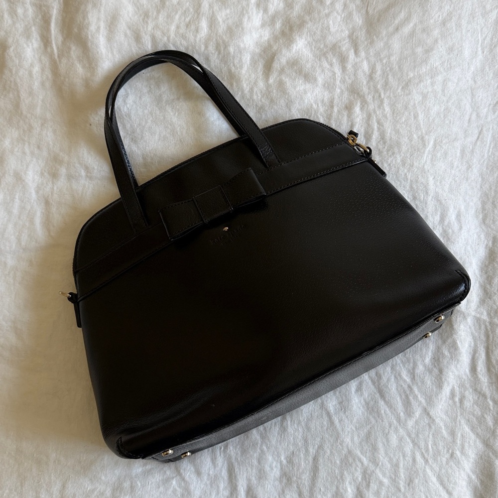 Kate Spade Black Leather Handbag with Bow